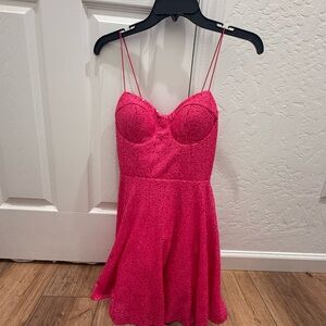 Elegant Pink Sequins Dress